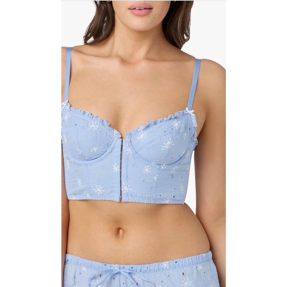 Florence by Mills Embroidered Crop Cotton Top Sz M NEW
